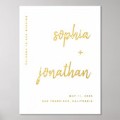 Moderne Minimalistische Hochzeit Willkommen in Gol Foliendrucke (Vorderseite)