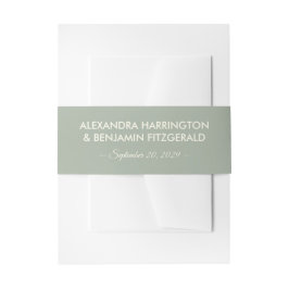 Moderne minimalistische Hochzeit | Zeitloses Sageg Einladungsbanderole