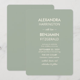Moderne minimalistische Hochzeit | Zeitloses Salbe Einladung
