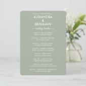 Moderne Minimalistische Hochzeit | Zeitloses Salbe Programm (Stehend Vorderseite)