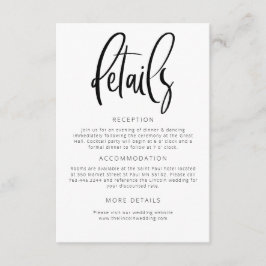 Moderne Minimalistische Hochzeitdetails Begleitkarte
