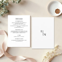 Moderne Minimalistische Hochzeitdetails Begleitkarte
