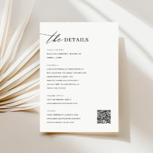 Moderne Minimalistische Hochzeitdetails Begleitkarte