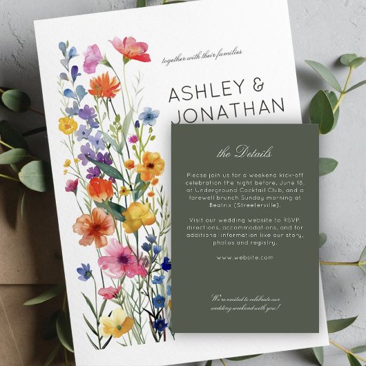 Moderne Minimalistische Hochzeitdetails Begleitkarte