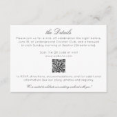 Moderne Minimalistische Hochzeitdetails Begleitkarte (Vorderseite)