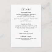 Moderne Minimalistische Hochzeitdetails Begleitkarte (Vorderseite)