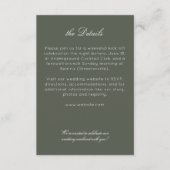 Moderne Minimalistische Hochzeitdetails Begleitkarte (Vorderseite)