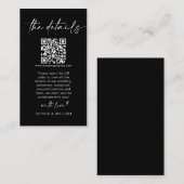 Moderne Minimalistische Hochzeitdetails QR Code Begleitkarte (Vorne/Hinten)