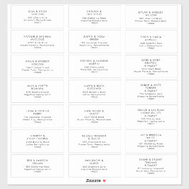 Moderne Minimalistische Hochzeitgastadressen Aufkleber