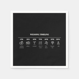 Moderne Minimalistische Hochzeitinformationen Serviette