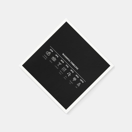 Moderne Minimalistische Hochzeitinformationen Serviette (Ecke)