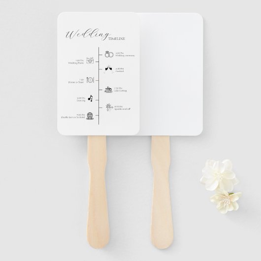 Moderne Minimalistische Hochzeitkarte Fächer (Vorne und Hinten)