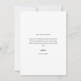 Moderne Minimalistische Hochzeits-Dankeskarten mit Dankeskarte