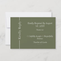 Moderne Minimalistische Hochzeits-RSVP-Antwortkart