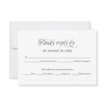 Moderne Minimalistische Hochzeits-RSVP-Elegante An