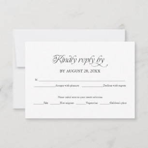 Moderne Minimalistische Hochzeits-RSVP-Elegante An RSVP Karte