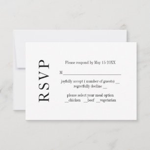 Moderne Minimalistische Hochzeits-RSVP-Karte RSVP Karte