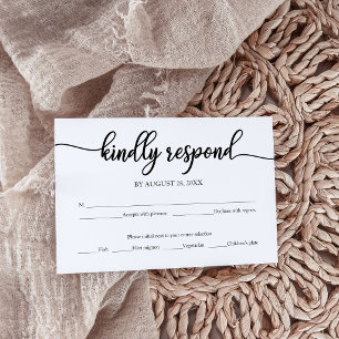 Moderne Minimalistische Hochzeits-RSVP-Karte RSVP Karte