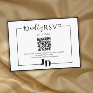 Moderne Minimalistische Hochzeits-RSVP-QR-Beilagek Begleitkarte