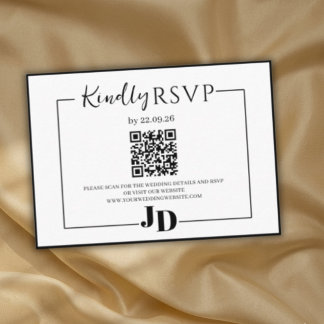 Moderne Minimalistische Hochzeits-RSVP-QR-Beilagek Begleitkarte