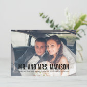 Moderne Minimalistische Hochzeitsankündigung - Sch Einladung (Stehend Vorderseite)