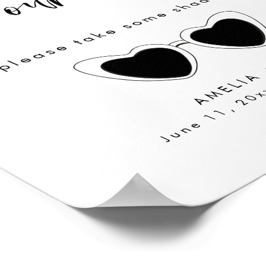 Moderne Minimalistische Hochzeitsbrille bevorzugen Poster (Ecke)