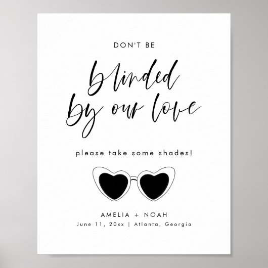 Moderne Minimalistische Hochzeitsbrille bevorzugen Poster (Vorne)