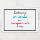 Moderne Minimalistische Hochzeitschrift Mini Schaumweinetikett (Einzelnes Label)