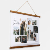 Moderne minimalistische Hochzeitscollage 9 Fotos Wandteppich Mit Holzrahmen (Gewinkelt)