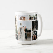 Moderne minimalistische Hochzeitscollage Kaffeetasse (VorderseiteRechts)