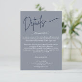 Moderne Minimalistische Hochzeitsdetails Begleitkarte (Stehend Vorderseite)