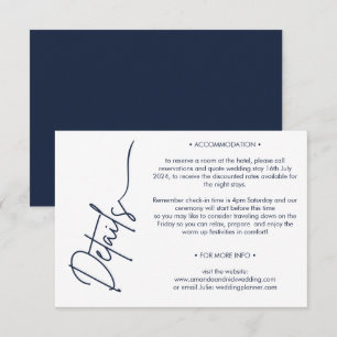 Moderne Minimalistische Hochzeitsdetails Begleitkarte