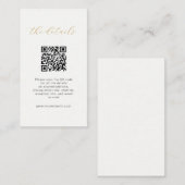 Moderne Minimalistische Hochzeitsdetails mit QR-Co Platzkarte (Vorne/Hinten)