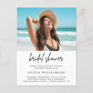 Moderne minimalistische Hochzeitsduscheinladung Postkarte