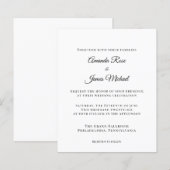 moderne minimalistische Hochzeitseinladung (Vorne/Hinten)