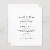 Moderne Minimalistische Hochzeitseinladung (Vorne/Hinten)