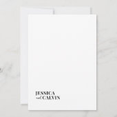 Moderne Minimalistische Hochzeitseinladung Einladung (Rückseite)