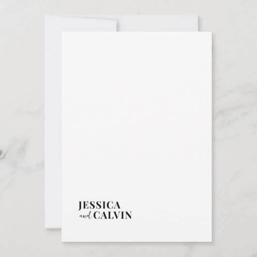 Moderne Minimalistische Hochzeitseinladung Einladung (Rückseite)