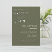 Moderne Minimalistische Hochzeitseinladung Einladung (Stehend Vorderseite)