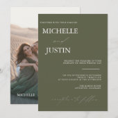 Moderne Minimalistische Hochzeitseinladung Einladung (Vorne/Hinten)