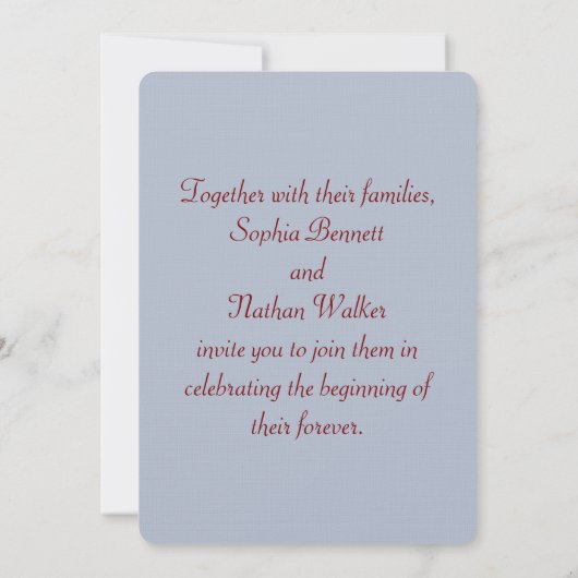 Moderne Minimalistische Hochzeitseinladung Einladung (Rückseite)