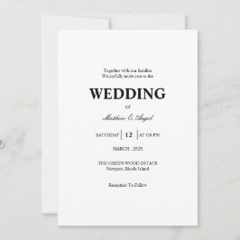 Moderne minimalistische Hochzeitseinladung Einladung