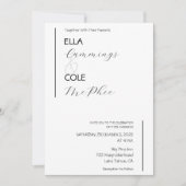 Moderne Minimalistische Hochzeitseinladung Einladung (Vorderseite)