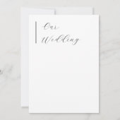 Moderne Minimalistische Hochzeitseinladung Einladung (Rückseite)