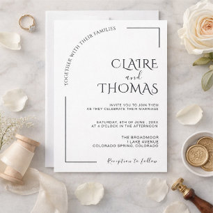 Moderne minimalistische Hochzeitseinladung Einladung