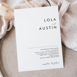 Moderne Minimalistische Hochzeitseinladung Einladung