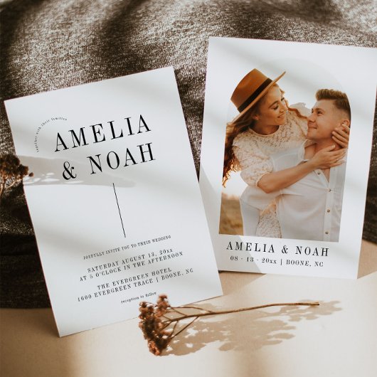 Moderne Minimalistische Hochzeitseinladung Einladung