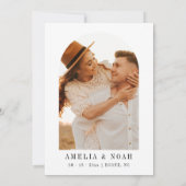 Moderne Minimalistische Hochzeitseinladung Einladung (Rückseite)