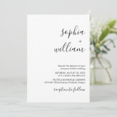 Moderne Minimalistische Hochzeitseinladung Einladung (Stehend Vorderseite)