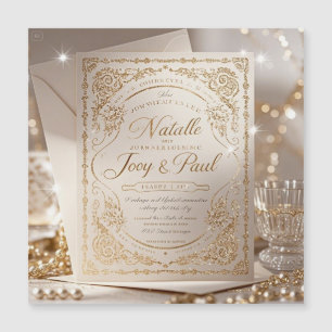 Moderne Minimalistische Hochzeitseinladung Magnetkarte